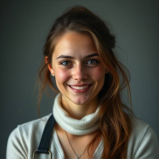 Portret van Sophia de Vries, assistent fotograaf bij Fotografie Studio De Zon, met een creatieve en enthousiaste uitstraling.